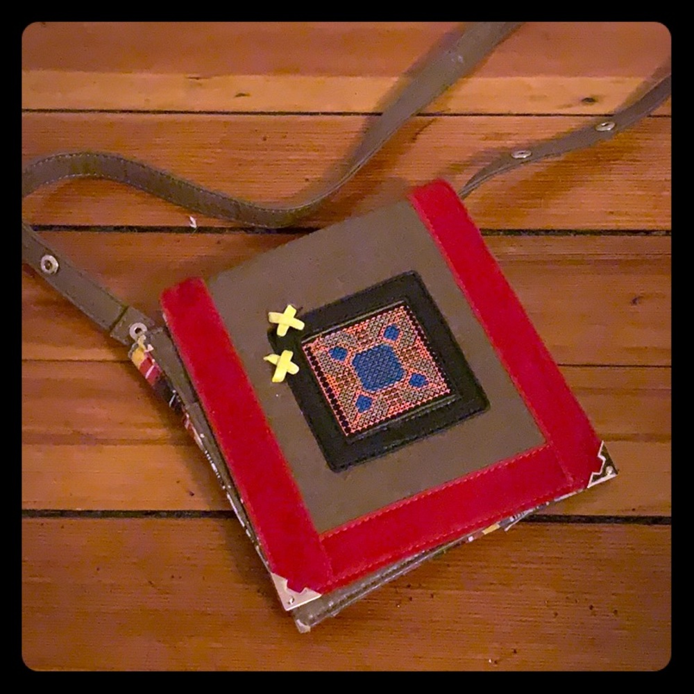 Over the shoulder artisan crafted purse